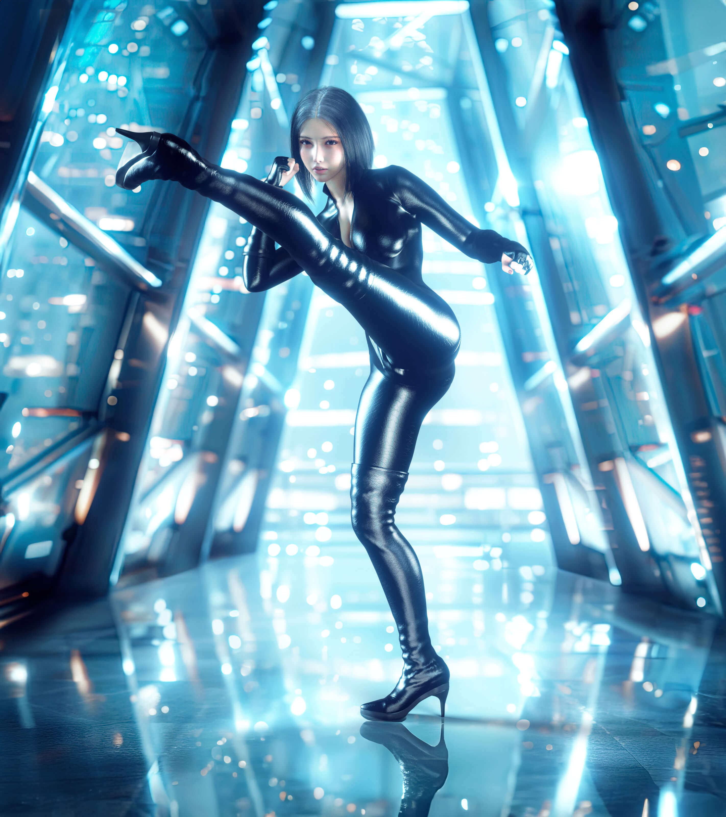 High Kick 3d Render Digital Art By Axe Maker