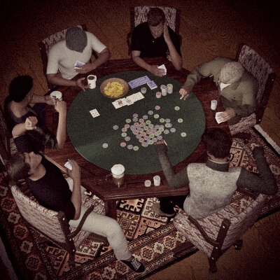 Poker Night Poses for Genesis 8 Male
