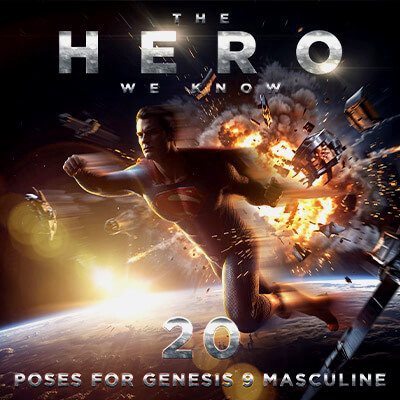 The Hero We Know Poses for Genesis 9 Figures by Axe Maker