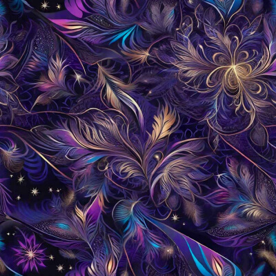 Dreamy Stars and Feather in Flight - Vector Art Background Stock Image