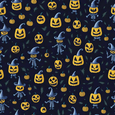 Halloween Wizard Seamless Repeat Pattern - Stock Image by Babakn