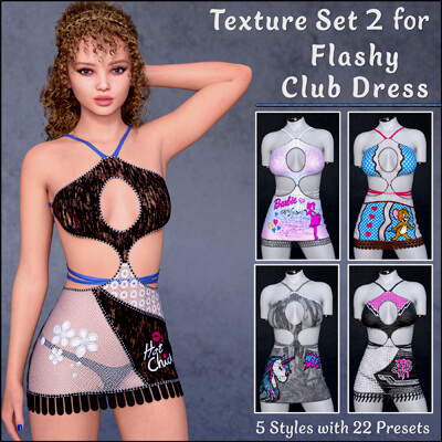 Flashy Club Dress - Texture Set 2 by BadKitty3D