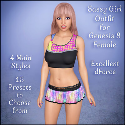Sassy Girl Outfit with dForce for G8F