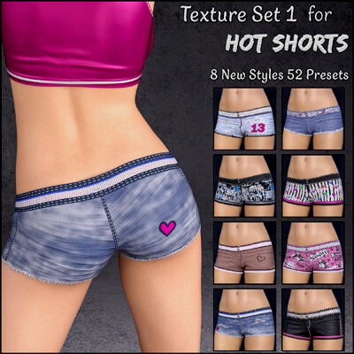 Texture Set 1 for Hot Shorts by BadKitty3D