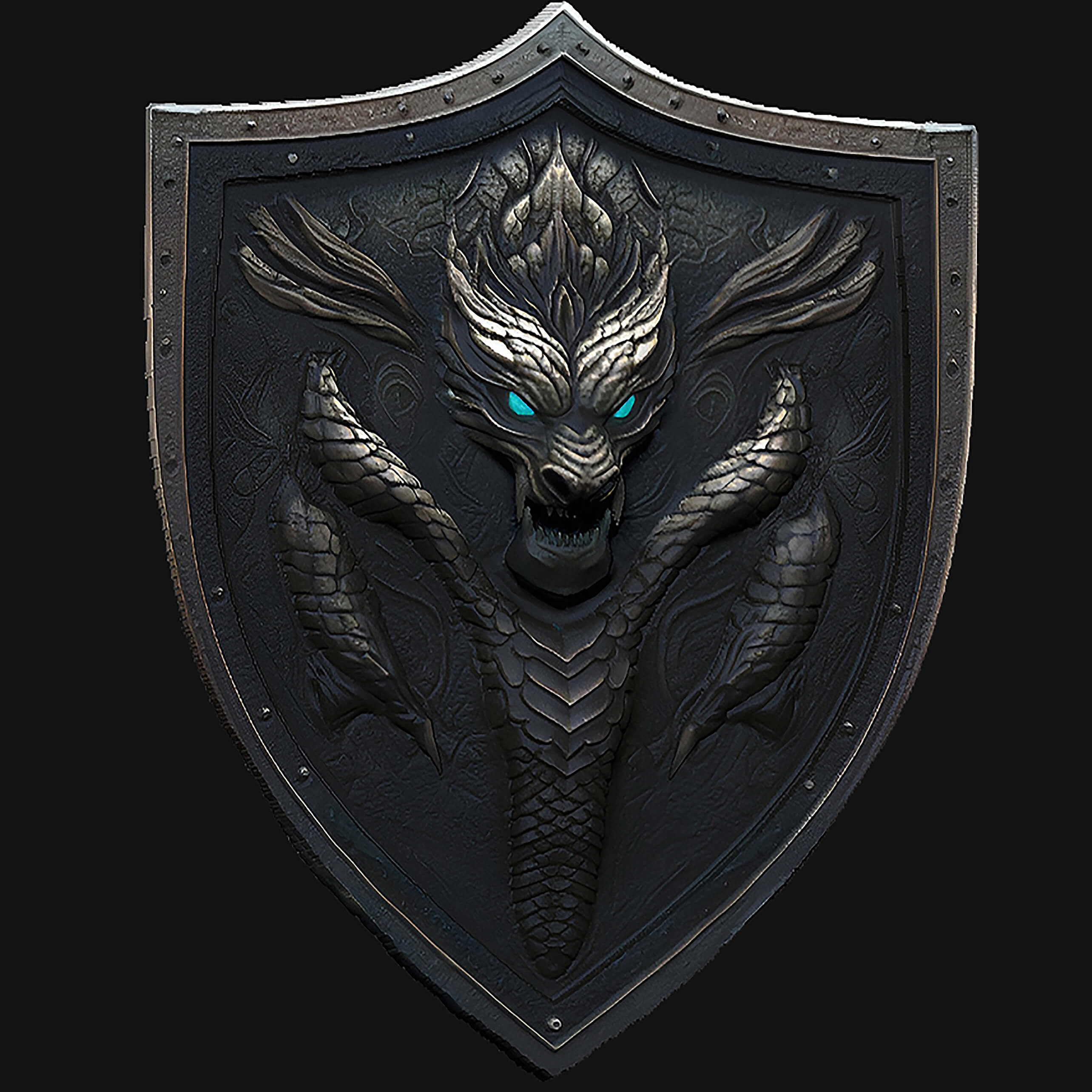 Ornate Dragon Shield - 3D Model by Barbossa