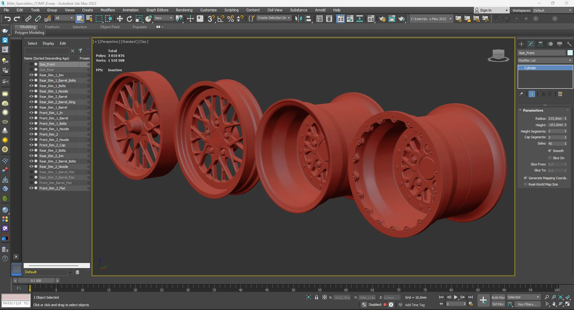 Billet Specialties Comp 8 Four Variants - 3D Model by bayazoff