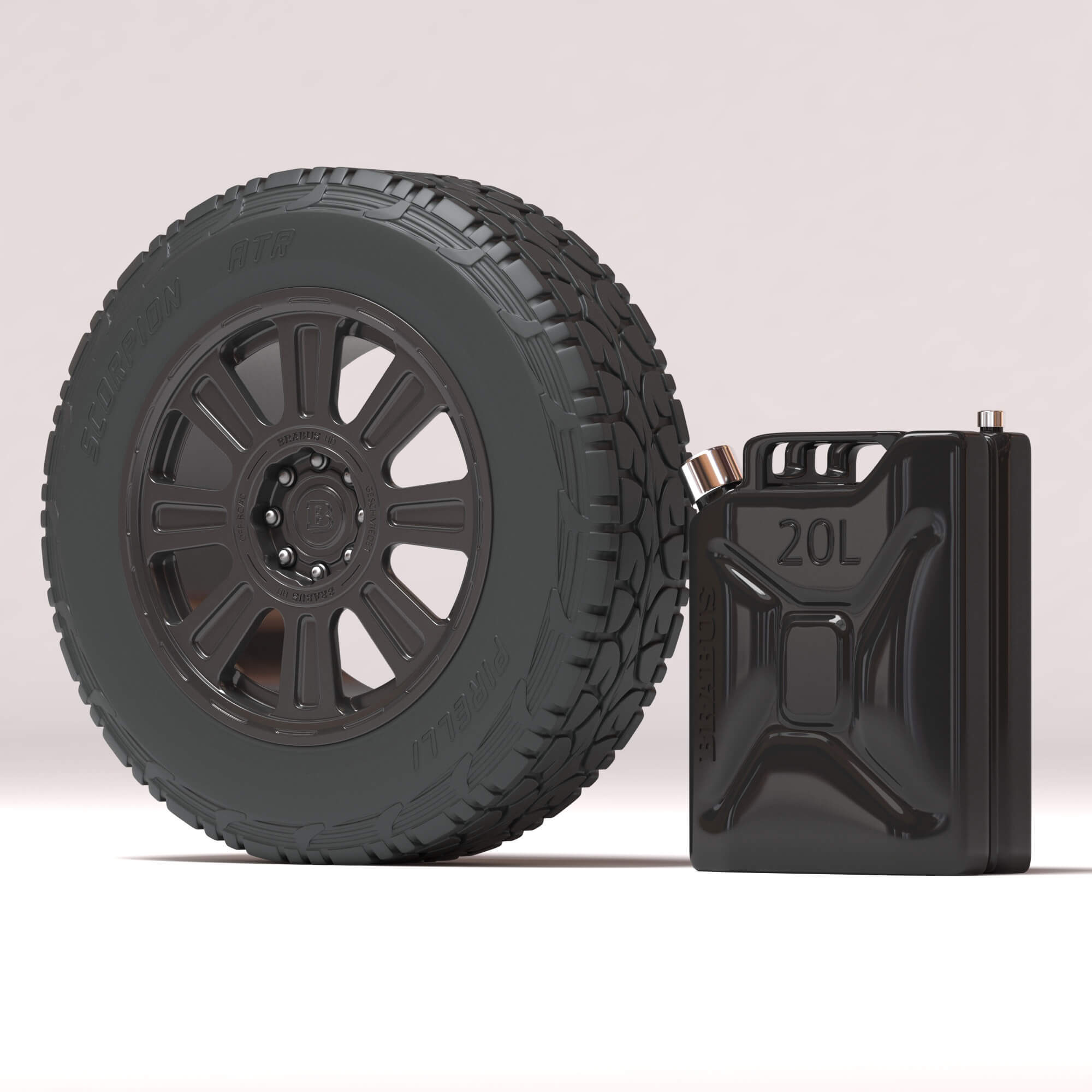 Brabus 800 Adventure XLP Wheel and Canister - 3D Model by bayazoff