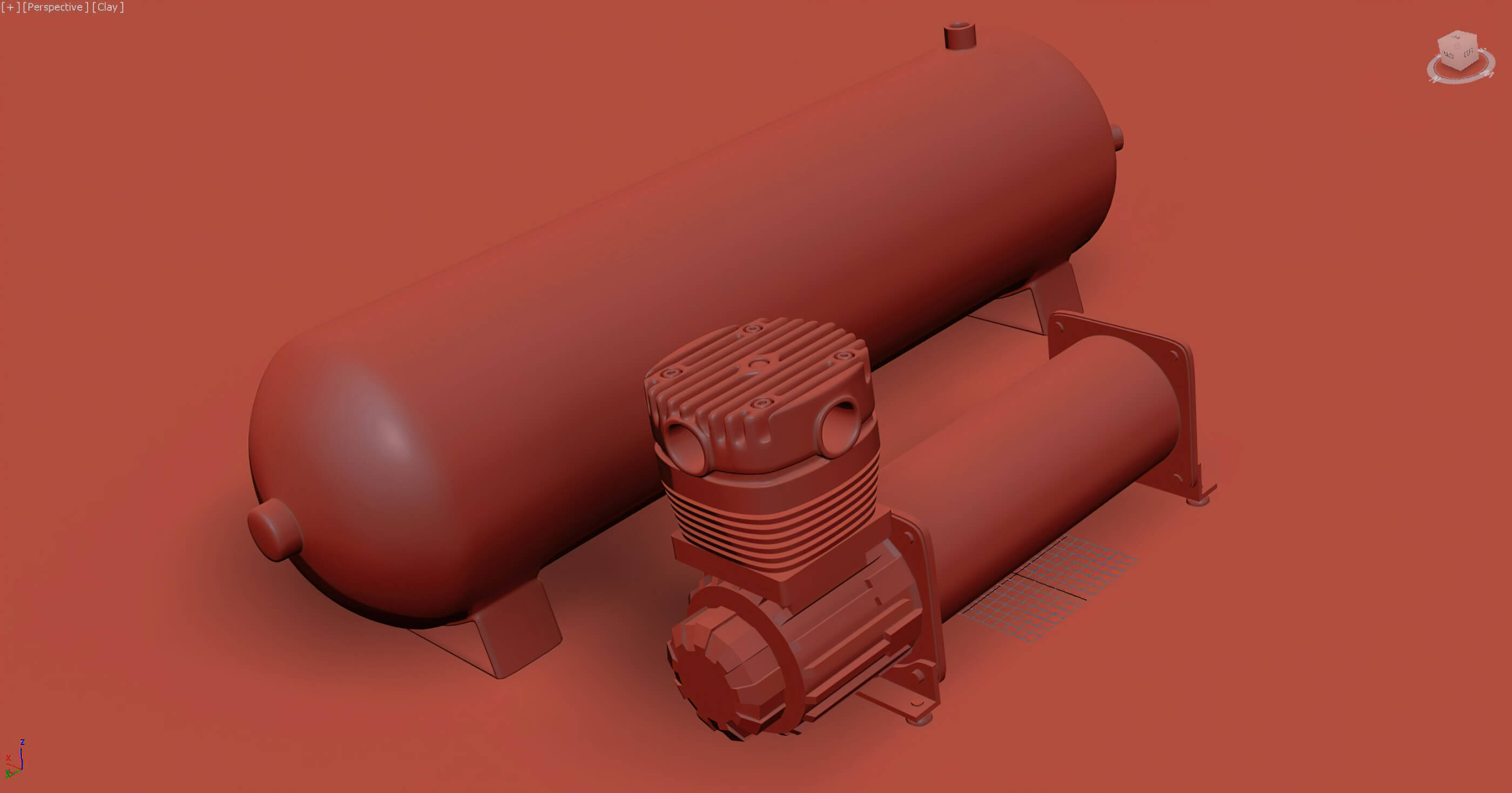 Compressor Printable Plus Air Tank 3D Model by bayazoff