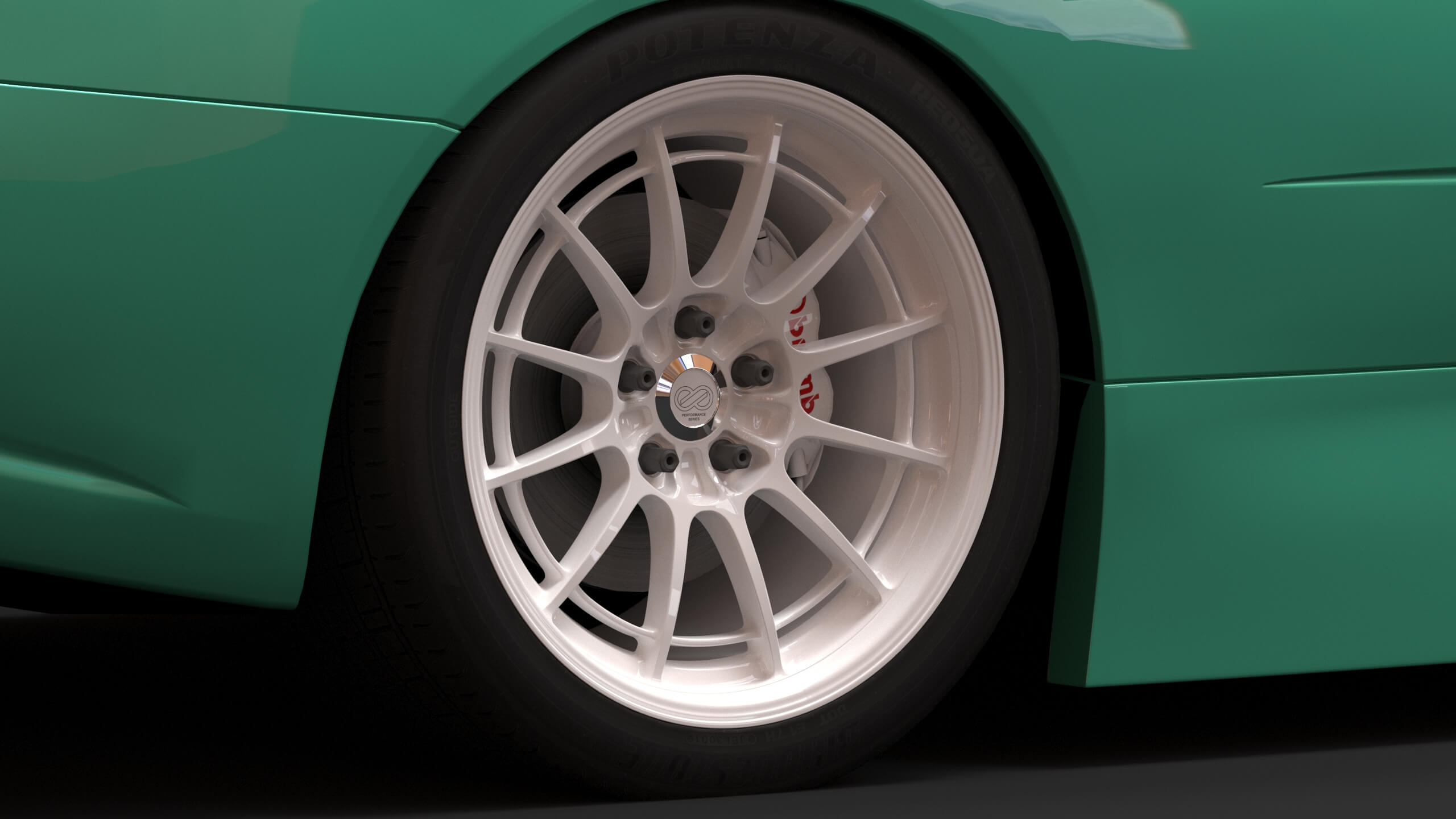 Nissan R34 N1 Super Taikyu body kit and Enkei NT03 M wheels, 1/24 scale, al
