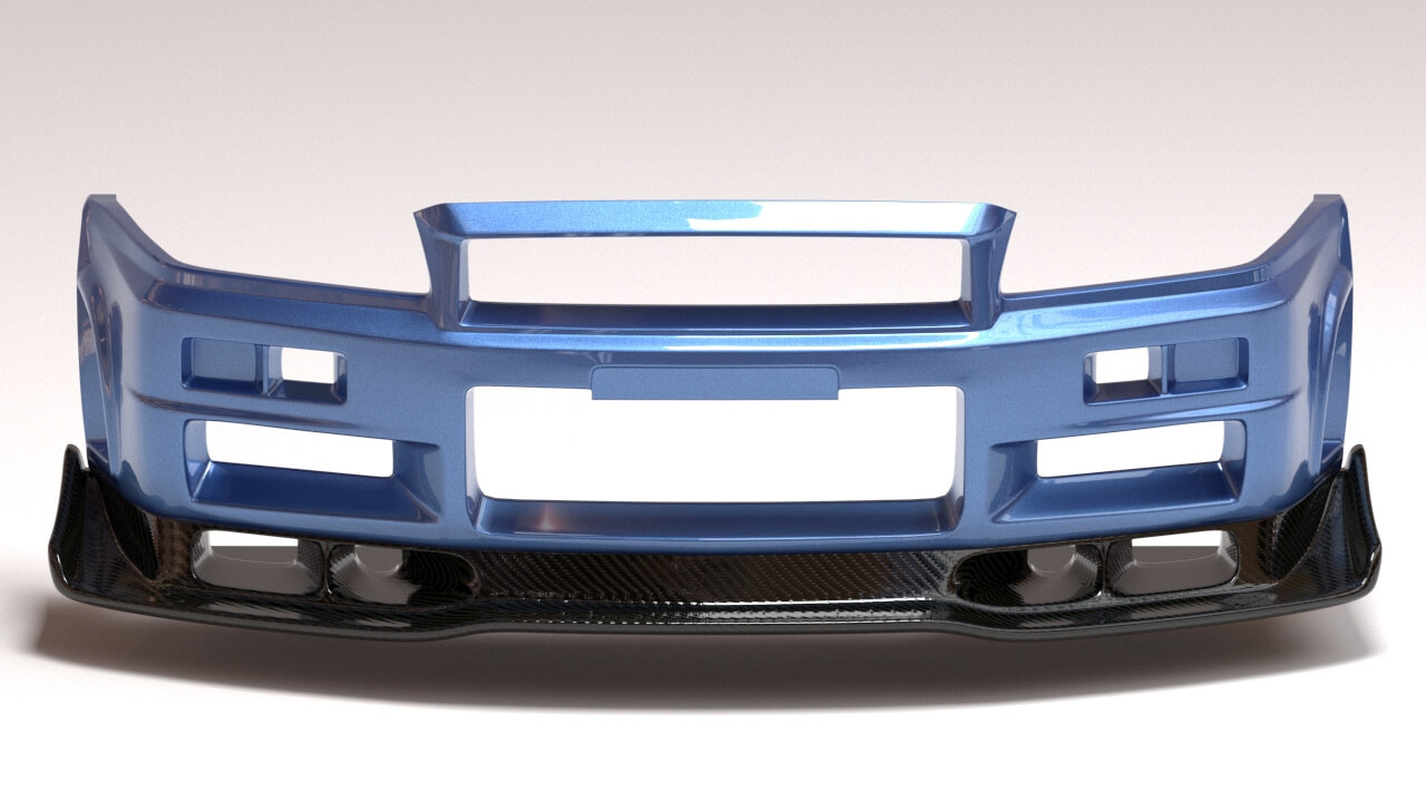 R34 GT-R Autoselect Front Lip and Bumper 3D Print Model by bayazoff