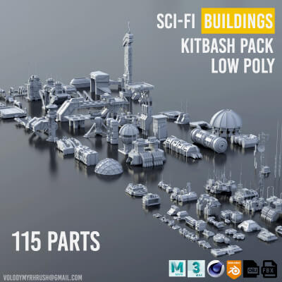 Sci-Fi Building Dressing Kitbash Pack by Bearg