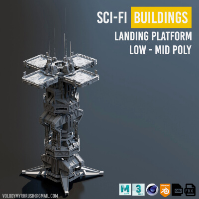 Sci-Fi Futuristic Landing Platform