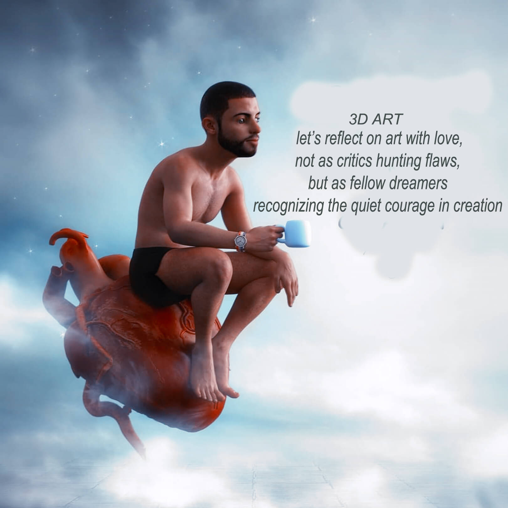 3D Art Made with Love 3D Render, Digital Art by Belmontty