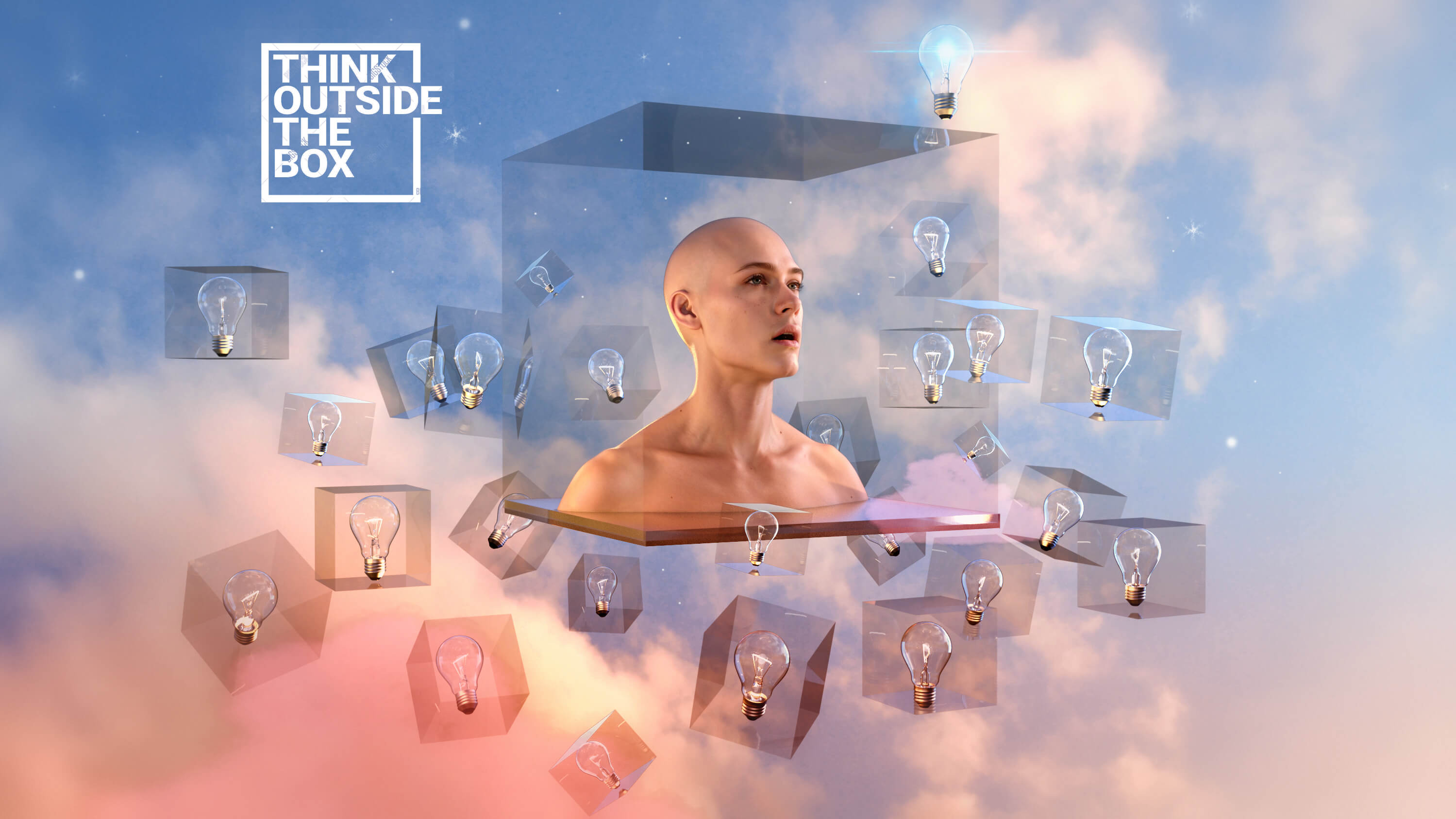 Thinking Outside the Box 3D Render, Digital Art by Belmontty