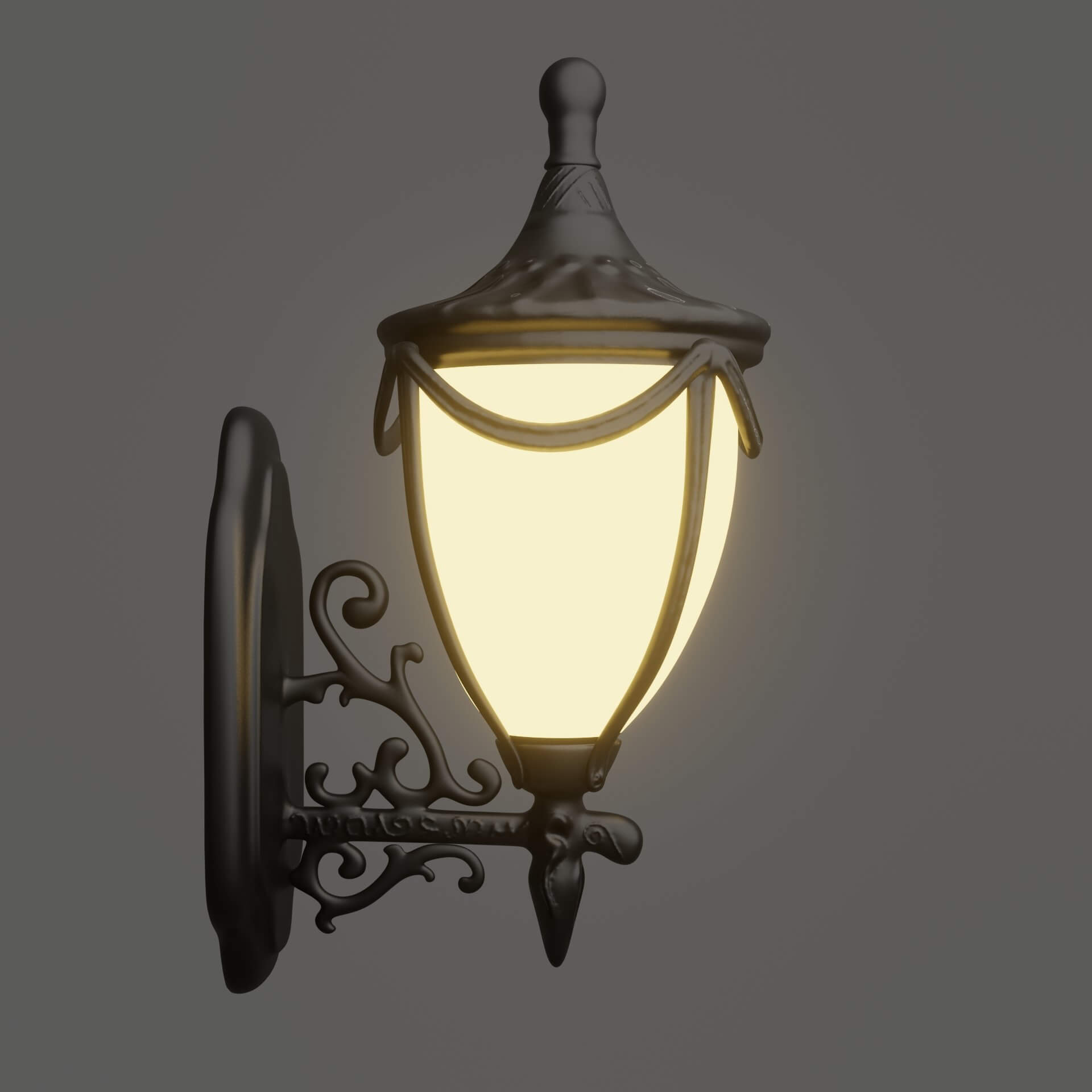 Gothic Wall Lamp 3D Model by BenevArts