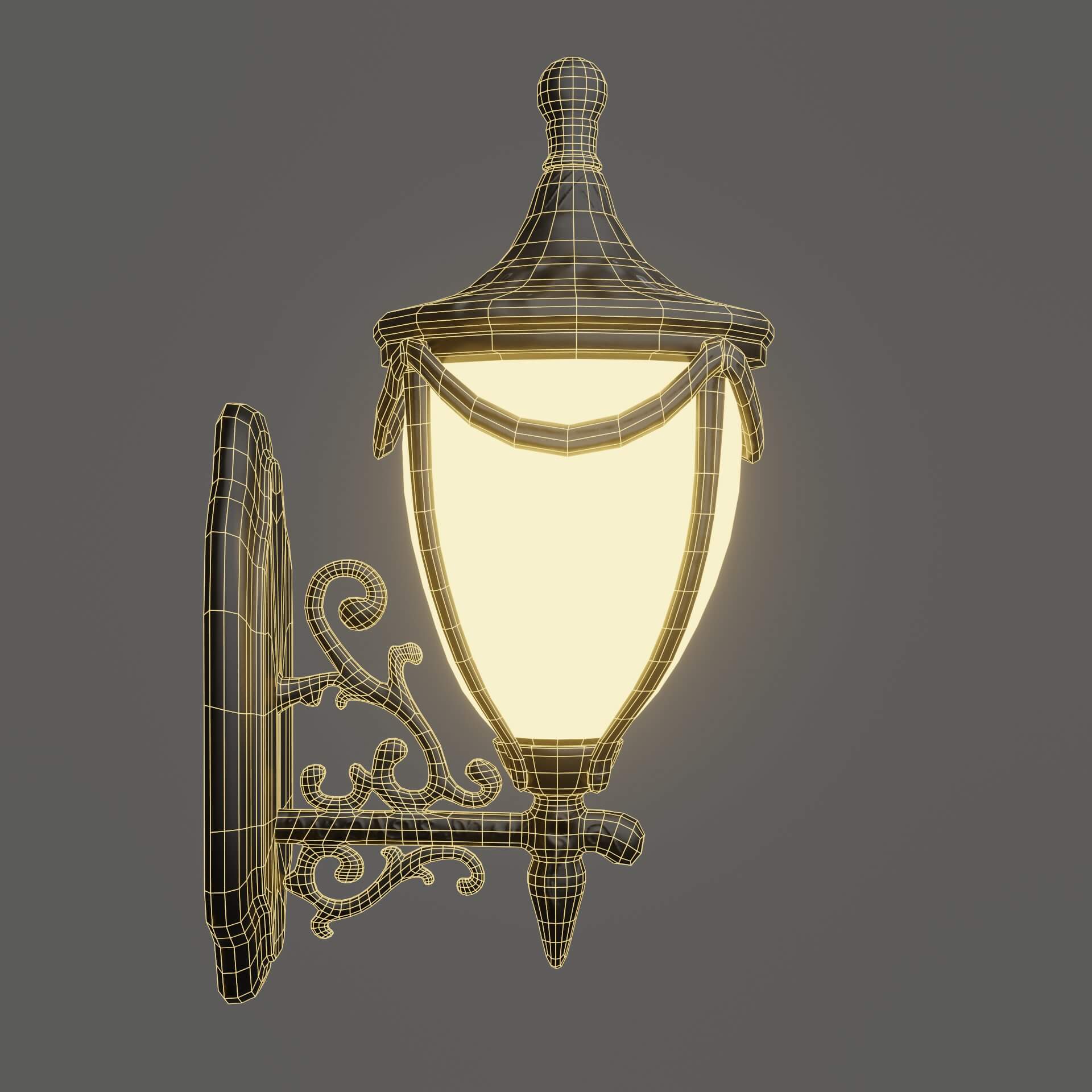Gothic Wall Lamp 3D Model by BenevArts