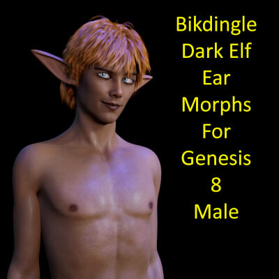 Bikdingle Dark Elf Ears Morph for Genesis 8 Male