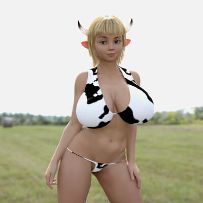 Cowprint Material for Beach Patrol Bikini for G8F and G8.1F by bikdingle