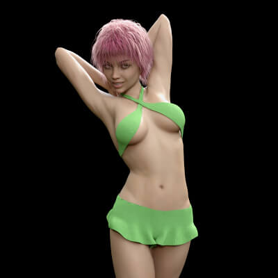 Emerald Green Material for C3Ds Racy Crossover Casual Set