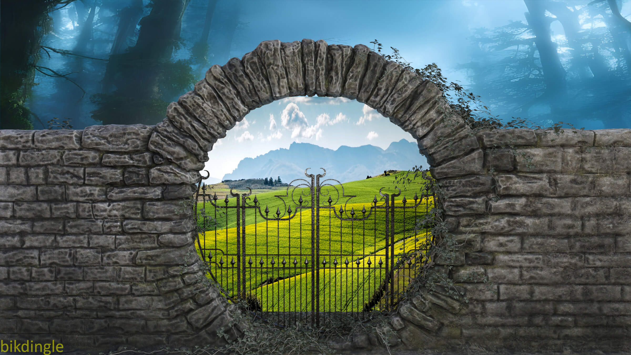 The forest gate 3D Render, Digital Art by bikdingle