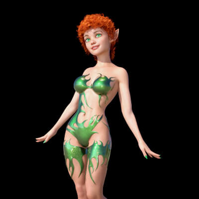 Green Metallic Material for Misery II for Genesis 8 Female