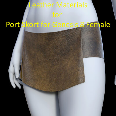 Leather Materials for Port Skort for Genesis 8 Female