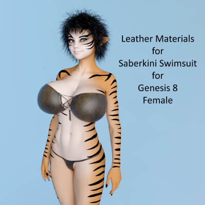 Leather Materials for Saberkini Swimsuit for G8F by bikdingle