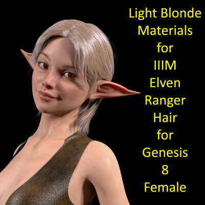 Light Blonde Material for IIIDM Elven Ranger Hair for G8F