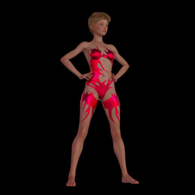 Red Metallic Material for Misery II for Genesis 8 Female