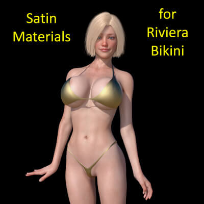 Satin Materials for Riviera Bikini for Genesis 8 Female