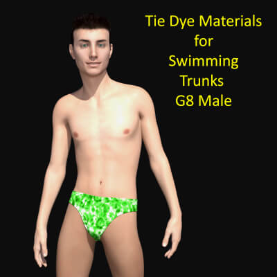 Tie Dye Materials for Swimming Trunks G8 Male