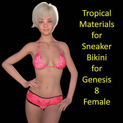Tropical Materials for Sneaker Bikini for Genesis 8 Female