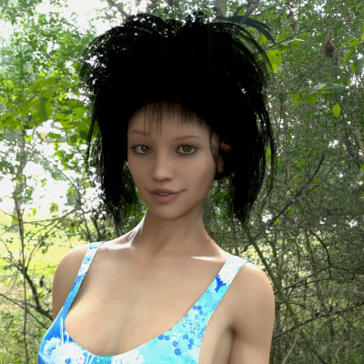 Ultra Black Material for Modern Victorian Updo Hair for G8F