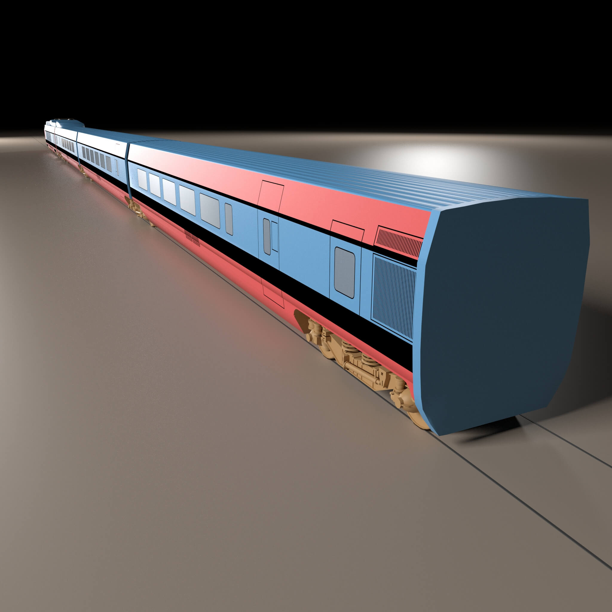 Passenger Train - 3D Model by BILALGOK