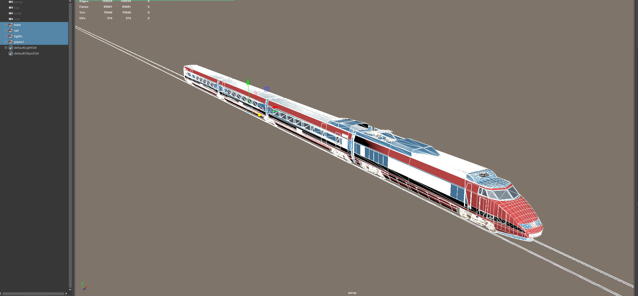 Passenger Train - 3D Model by BILALGOK