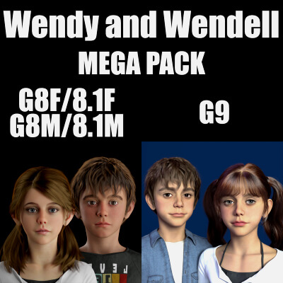 BG3D Wendy and Wendell Mega Pack for G8/8.1 M/F and G9
