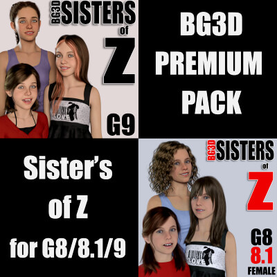 Premium Pack BG3D Sisters of Z for G8/8.1/9 Female