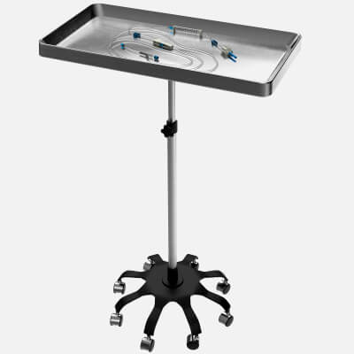 Imfusing Table Medical Adjustable Tray Table With Burette Infusion Set - 3D Model by ...