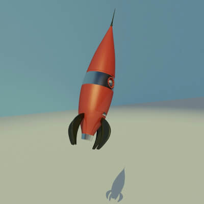 Space Retro Rocket - 3D Model by Birdfix