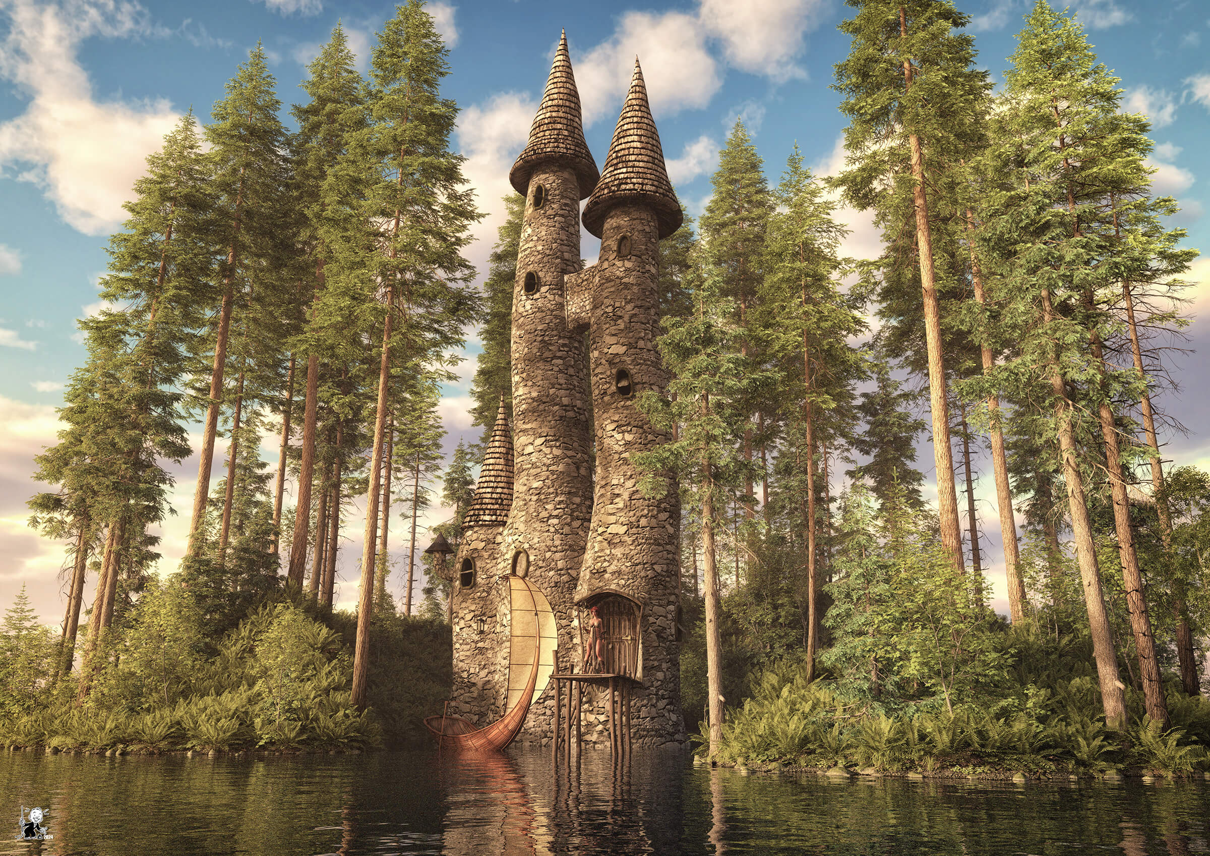 A fantasy castle 3D Render, Digital Art by bisonravi