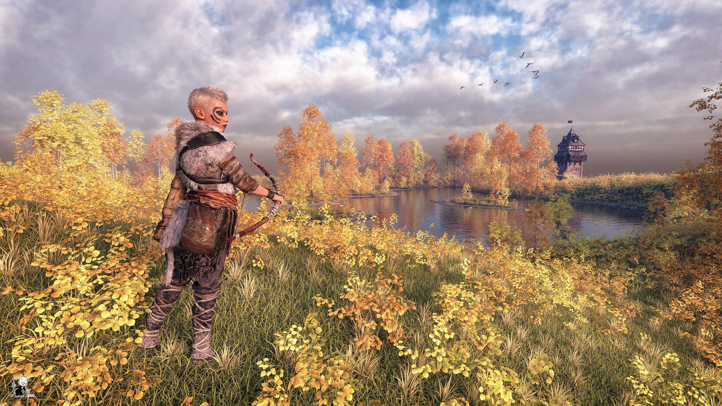 Fall hunting 3D Render, Digital Art by bisonravi