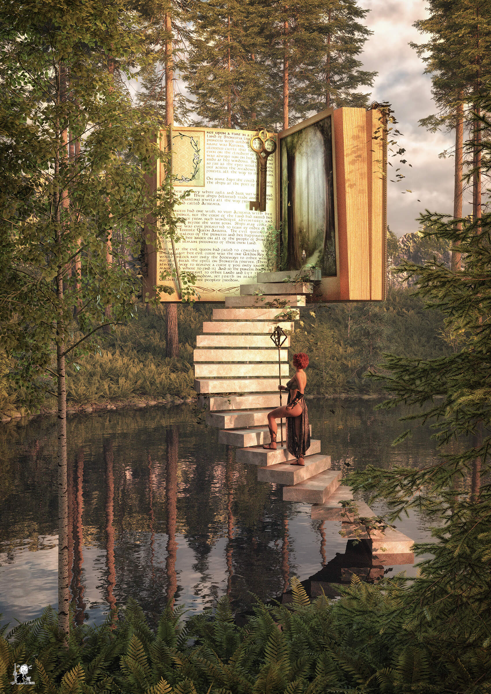 The booked portal 3D Render, Digital Art by bisonravi