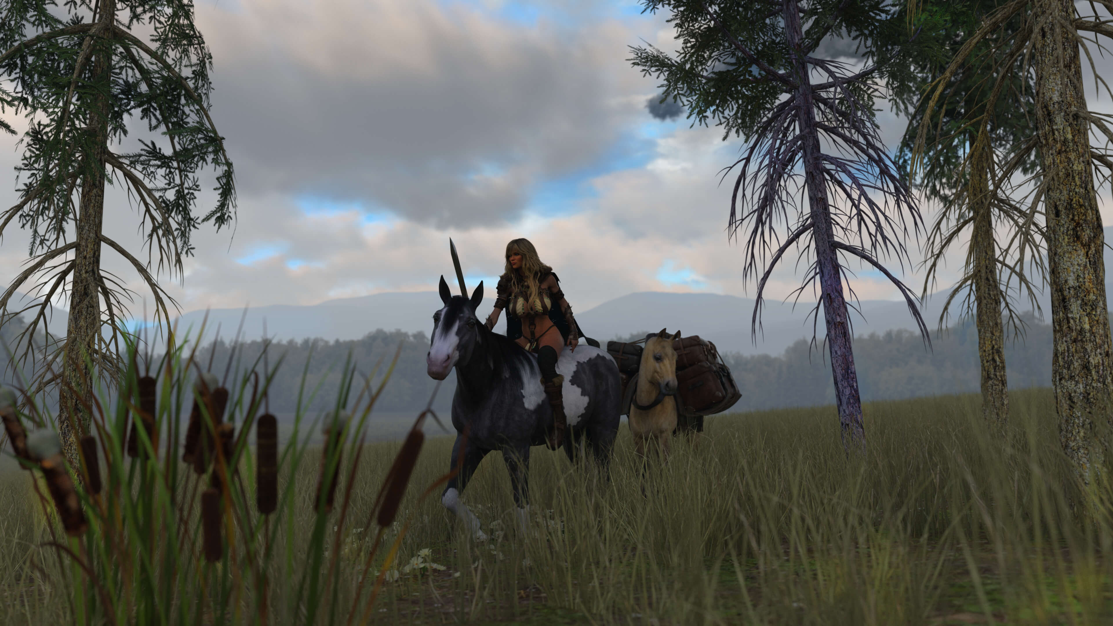 Lone Rider 3D Render, Digital Art by Blackdowg