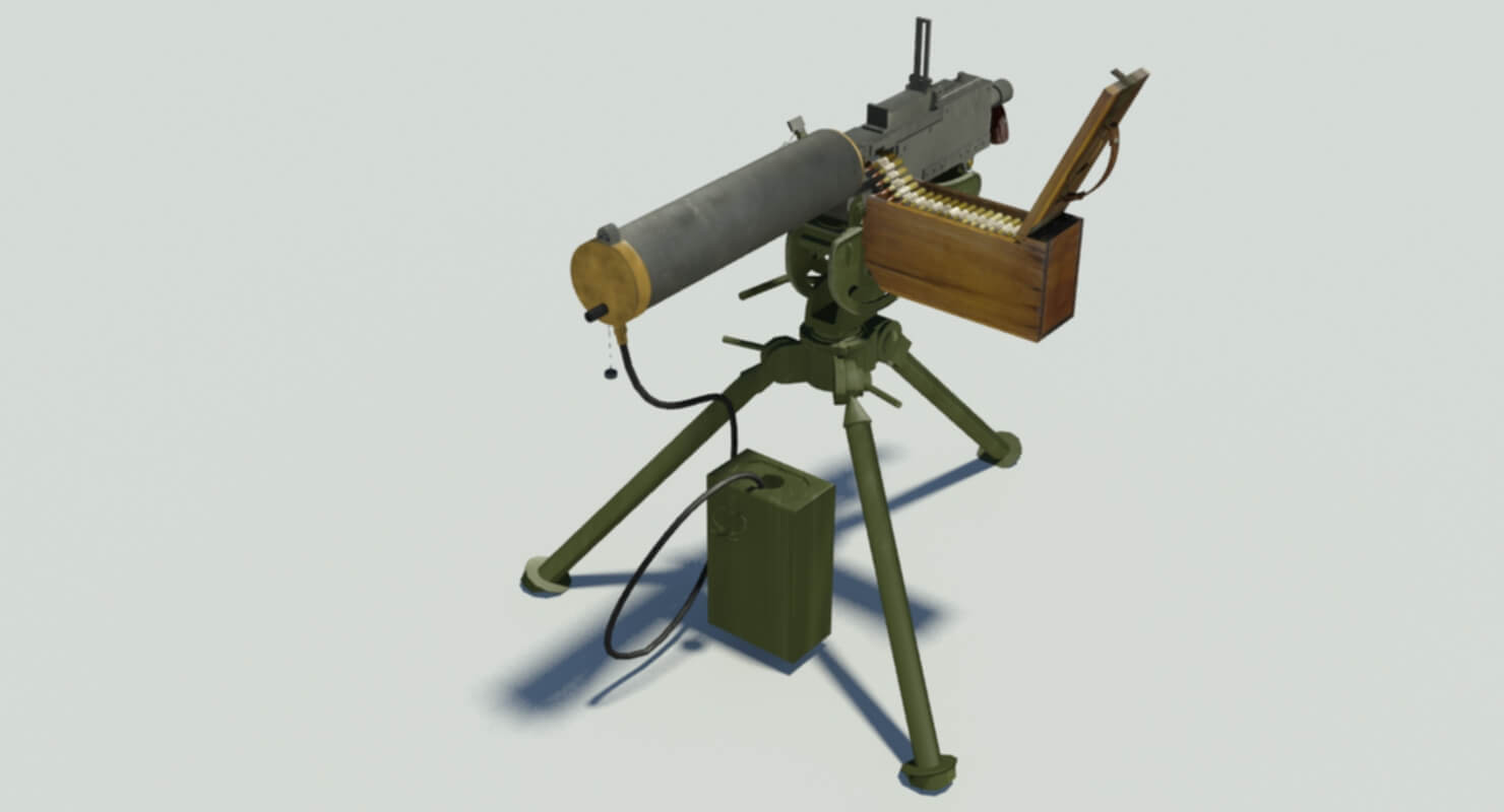 Browning 30 Cal. Water Cooled Machine Gun 3D Model by blackraven37