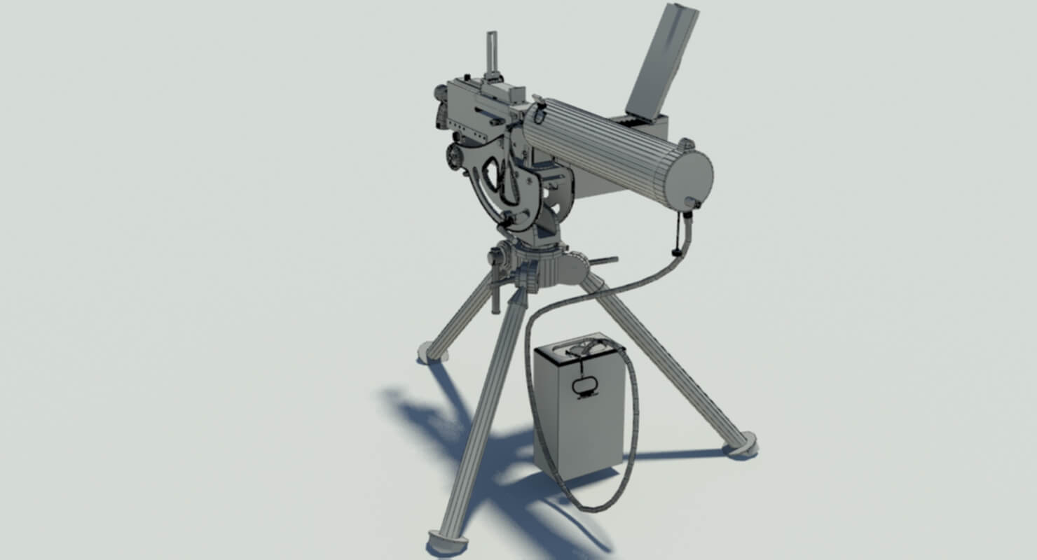 Browning 30 Cal. Water Cooled Machine Gun 3D Model by blackraven37