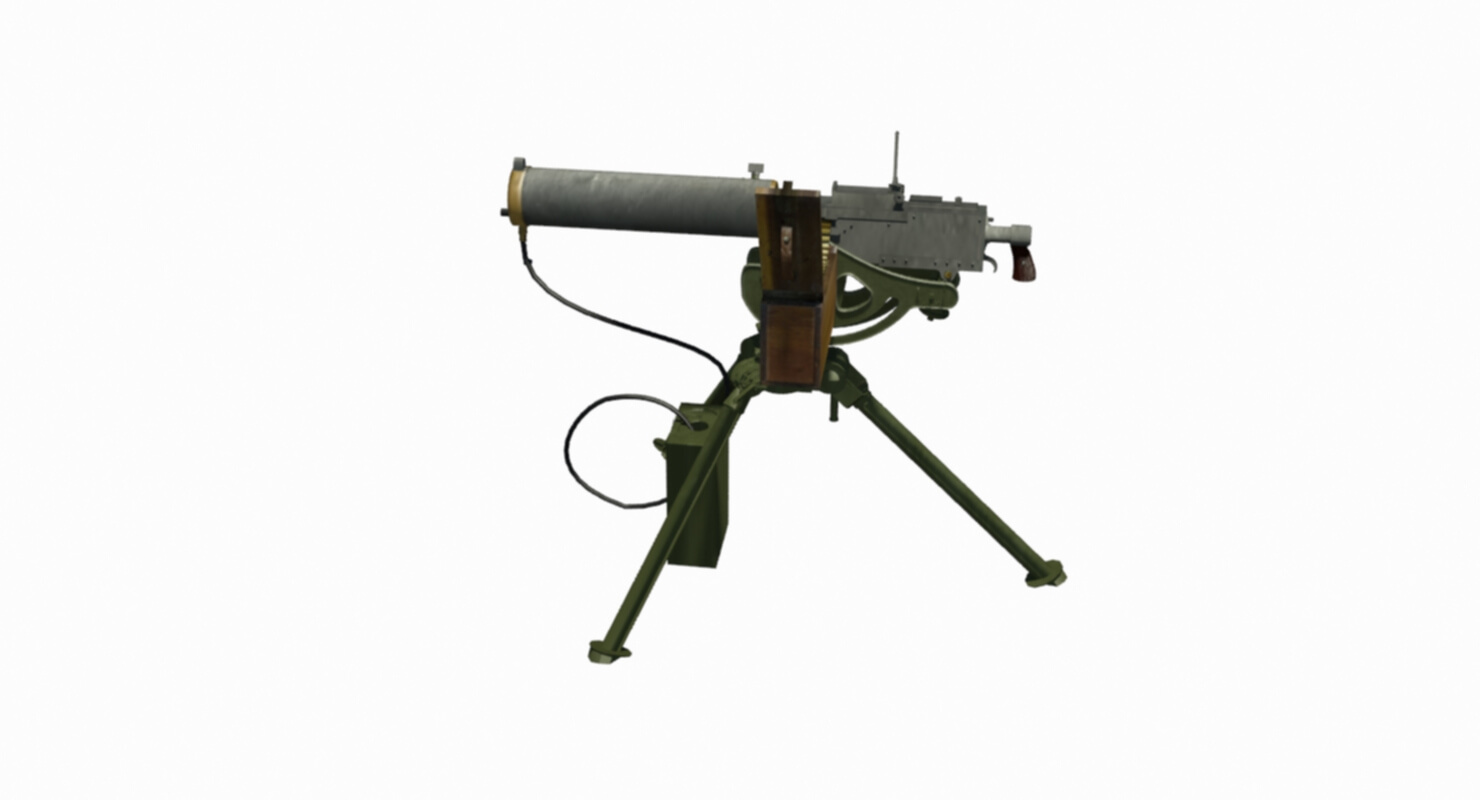 Browning 30 Cal. Water Cooled Machine Gun 3D Model by blackraven37