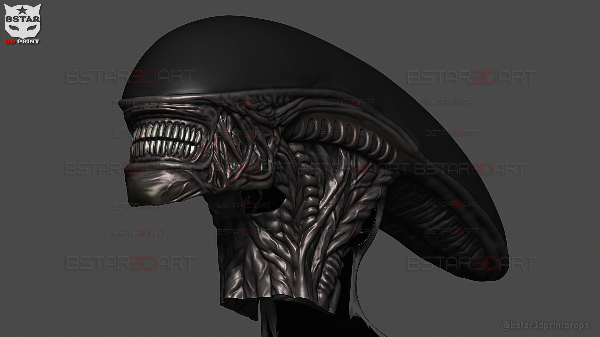 Alien Xenomorph Mask Decor Wearable - 3D Model by blackstar90