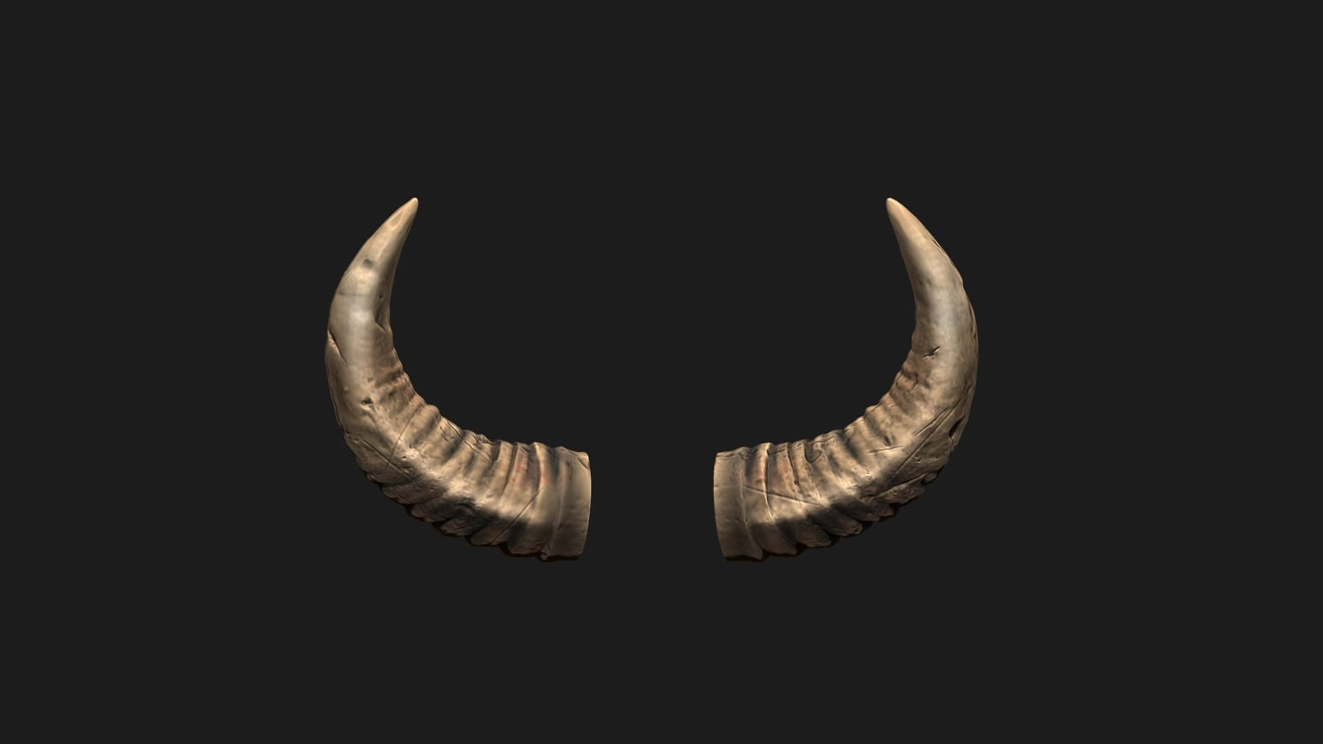 Buffalo Horns Satan Horns Demon Horns 3D Print Model by blackstar90