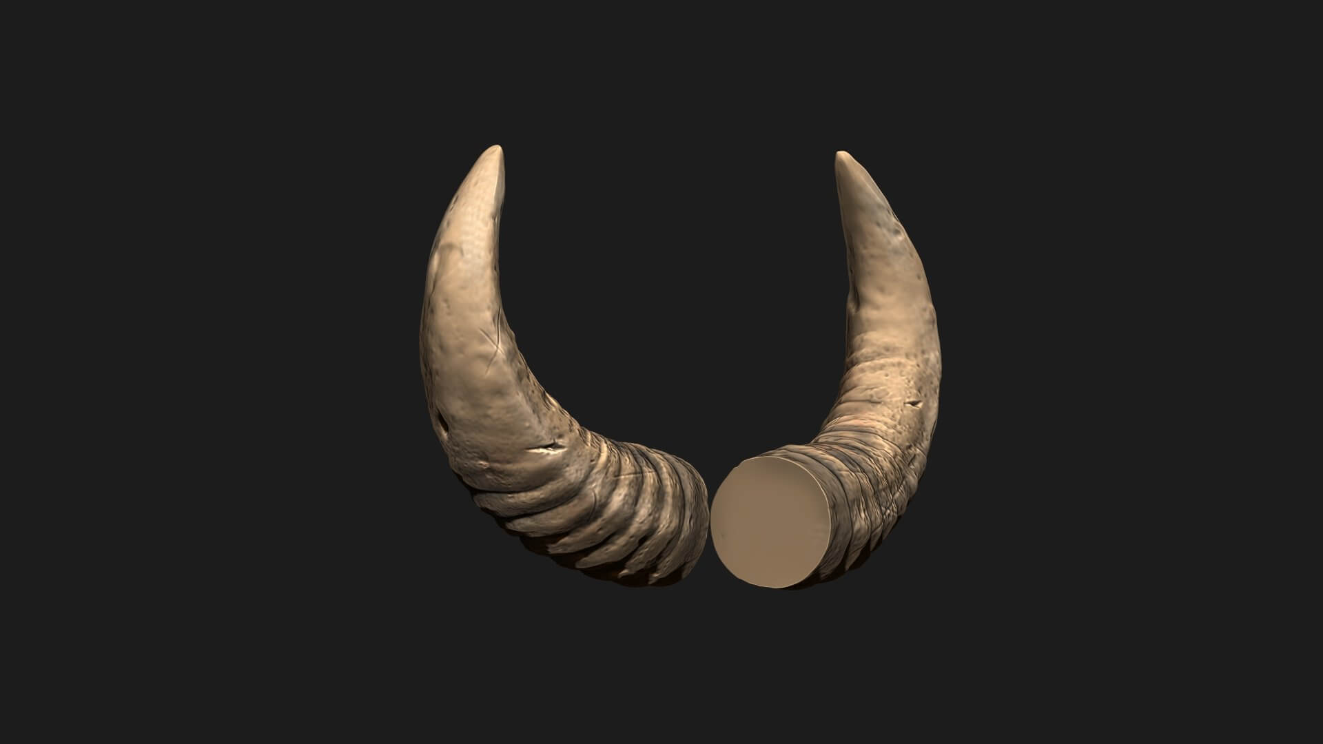 Buffalo Horns Satan Horns Demon Horns 3D Print Model by blackstar90