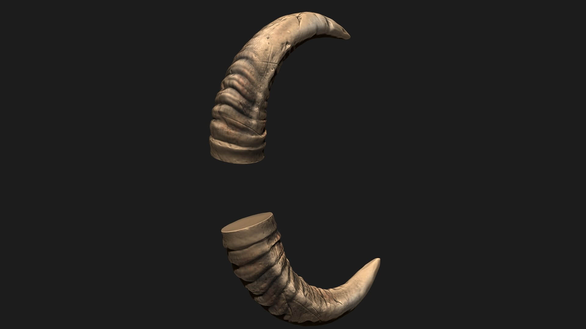Buffalo Horns - Satan Horns - Demon Horns 3D Model by blackstar90